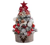 Albero Natale, Albero Natale Tavolo 45 Cm, Con Luci Decorative E Palline, Decorazioni Floccate, Per Soggiorno, Decorazione Per Interni, Scrivania, Festività, Porta