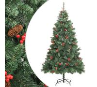 Albero Natale Artificiale Incernierato con Pigne e Bacche alberi di Natale artificiali per sala da pranzo 240cm
