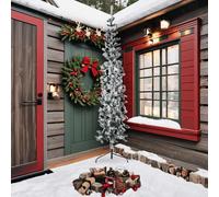 vidaXL Albero Natale Artificiale Sottile a metà Neve Fioccata 240 cm