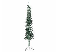Albero Natale Artificiale Sottile Mezzo Albero Verde 150 cm Decorazione Festiva Realistica PVC Acciaio 176 Punte Casa Ufficio Natale