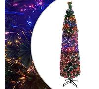 vidaXL Albero Natale Artificiale Sottile Supporto 150 cm Fibra Ottica