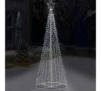 Albero Natale Luminoso 340 cm Bianco Freddo 991 Led Decorazione Metallo Esterno