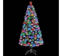 Albero Natale Preilluminato Bianco e Blu 120 cm in Fibra Ottica