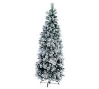 Albero di Natale Slim Sottile Stretto Innevato Bianco Realistico 180 cm Praga