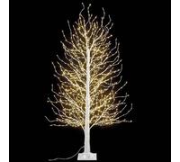 Albero Natalizio Luminoso con 900 Luci Led Bianco Caldo - Albero di Natale Artificiale per Interni ed Esterni Altezza 1,6 Metri 144 Rami Luminosi