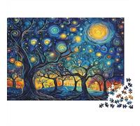 Albero nella notte stellata, puzzle da 1000 pezzi, torre pendente, mosaico artistico per adulti, gioco educativo, decorazione per la casa, sfida ad alta difficoltà, regalo di compleanno, 70x50cm