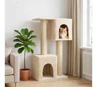 Albero per gatti con pali per graffiare in sisal Crema 114 cm