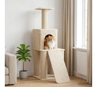 Albero per gatti con pali per graffiare in sisal Crema 146 cm