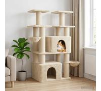Albero per gatti con pali per graffiare in sisal Crema 147 cm
