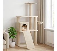 Albero per gatti con pali per graffiare in sisal Crema 173 cm