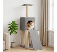 Albero per gatti con pali per graffiare in sisal Grigio Chiaro
