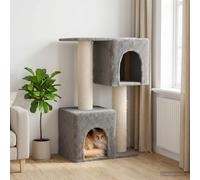 Albero per gatti con pali per graffiare in sisal Grigio Chiaro