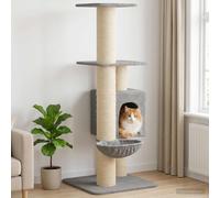Albero per gatti con pali per graffiare in sisal Grigio Chiaro