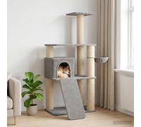 Albero per gatti con pali per graffiare in sisal Grigio Chiaro