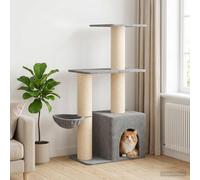 Albero per gatti con pali per graffiare in sisal Grigio Chiaro