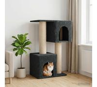 Albero per gatti con pali per graffiare in sisal Grigio Scuro