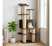 Albero per gatti con pali per graffiare in sisal Grigio Scuro