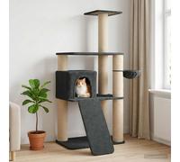 Albero per gatti con pali per graffiare in sisal Grigio Scuro