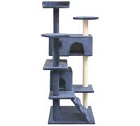 Albero per Gatti con Tiragraffi in Sisal 125 cm Blu Scuro