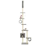 Albero per Gatti con Tiragraffi in Sisal 203 cm Grigio
