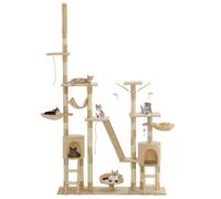 Albero per Gatti con Tiragraffi in Sisal 230-250 cm Beige