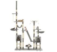 Albero per Gatti con Tiragraffi in Sisal 230-250 cm Grigio