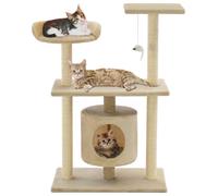 Albero per Gatti con Tiragraffi in Sisal 95 cm Beige