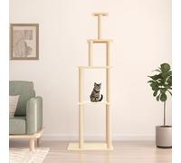 Albero per Gatti con Tiragraffi in Sisal Crema 183 cm