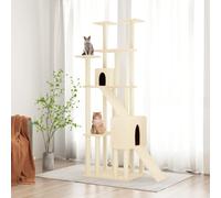 Albero per Gatti con Tiragraffi in Sisal Crema 190 cm