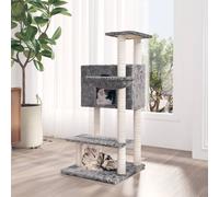 Albero per Gatti con Tiragraffi in Sisal Grigio Chiaro 108,5 cm