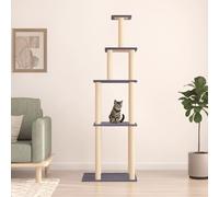Albero per Gatti con Tiragraffi in Sisal Grigio Scuro 183 cm