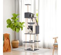 Albero per Gatti con Tiragraffi in Sisal Grigio Scuro 201 cm