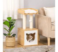 Albero per gatti PawHut con pali e cuscini per raschietto per letto grotta 35x35x81 cm