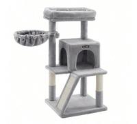 Albero per Gatti, Tiragraffi Trespolo per Gatti, Grigio Chiaro/Beige/Grigio Fumo/Bianco Crema/Rosa Pastello Accoglie i gatti più grandi o paffuti: Con un trespolo allargato a 45 x 30 cm, i gatti più g