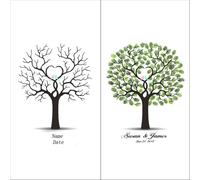 Albero per Impronte Digitali Albero della firma dell'impronta digitale Decorazione del libro degli ospiti con impronte digitali for la partecipazione alla per fai da te(Color06,50x70cm 20x28inch)