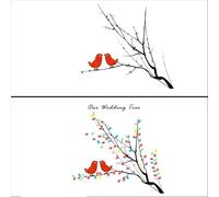 Albero per Impronte Digitali Albero della firma dell'impronta digitale Decorazione del libro degli ospiti con impronte digitali for la partecipazione alla per fai da te(Color07,35x50cm 14x20inch)