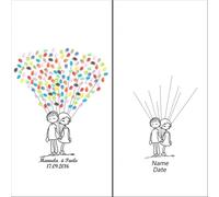 Albero per Impronte Digitali Libro degli ospiti con firma delle impronte digitali Forniture for feste di matrimonio Libri sulla decorazione dell'albero per fai da te(Color01,60x80cm 24x32inch)