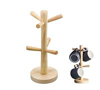 Albero Porta Tazze in Legno,Supporto per Tazza da Cucina per Tazze da Caffè e Tazze da tè con 6 Ganci Portabicchieri Rimovibili Pporta Tazze Portabicchieri Cucina per Tazza da Caffè e Tazze da Tè