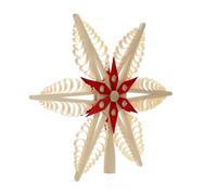 Albero Punta Dell'Albero di Natale Centro Con Stella Legno Rosso ( Lati)