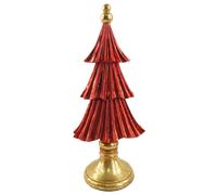 Albero rosso oro in poliresina 16×12×h.38cm decorazione idea regalo natalizia E