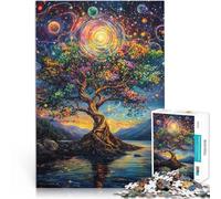 Albero sotto il pianeta puzzle 1000 pezzi per adulti Giocattoli che creano dipendenza e sfidano l'intelligenza del cervello Interazione genitore-figlio 38x26cm
