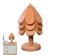 Albero sottobicchiere, sottobicchiere albero in legno - Centrini per ciotole, da cucina, sottobicchieri decorativi a forma di albero, con 3 sottopentola in legno e 1 supporto per seduta