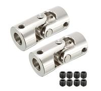 Albero sterzo universale girevole, 2 pezzi, giunto a croce girevole, da 6 mm a 8 mm, diametro foro da 4 mm a 10 mm, ingranaggio sterzo, giunto a U, accoppiatore, giunto albero, filettatura M3-M4 (da 4
