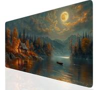 Albero Tappetino Mouse, Amarillo Tappetino Mouse Gioco XXL 800x400x3mm Grande Mousepad, Tappetino Scrivania con Base in Gomma Antiscivolo, Mousemat con Bordi Cuciti per Ufficio, Computer, PC IT-2007