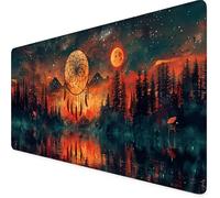 Albero Tappetino Mouse Gaming xxl 700 x 300 mm, Tappetino Scrivania Rosso Con Bordi Cuciti, Presa Stabile su Superfici Lisce, Impermeabile Antiscivolo Mouse Pad per Gaming Accessori PC, Regalo e2-131