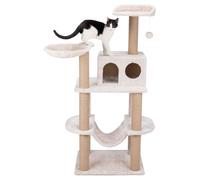 TRIXIE Federico - Tiragraffi in iuta, 142 cm, con piattaforma, amaca, giocattolo per gatti pendenti, Greige