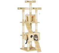 Albero tiragraffi per Gatti, 50 x 50 x 170 cm, per Dormire, Giocare, Centro attività, graffiare, Colore: Grigio Neutro (Beige)