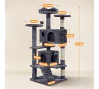 Albero Tiragraffi per Gatti Graffiatoio Sisal Naturale Giocattolo Parco Gioco