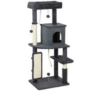Albero Tiragraffi per Gatti Multilivello Alto 132 cm Grigio Scuro AllMyPets