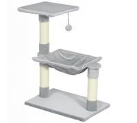 Albero Tiragraffi per Gatti Multilivello con Amaca 50x36x70 cm Grigio AllMyPets